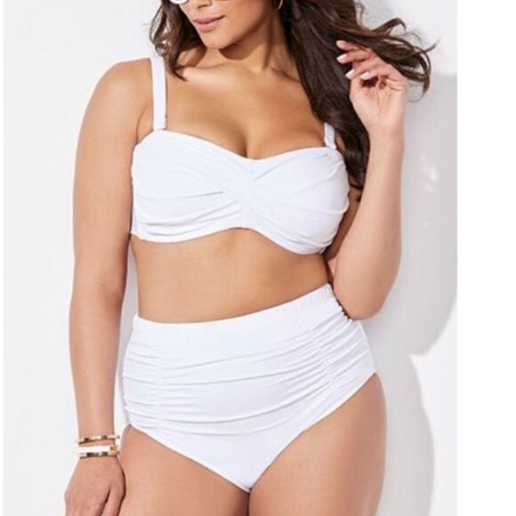 Swimsuits for All Valentine Ruched High Waisted Bikini Bottoms - Picture 2 of 9